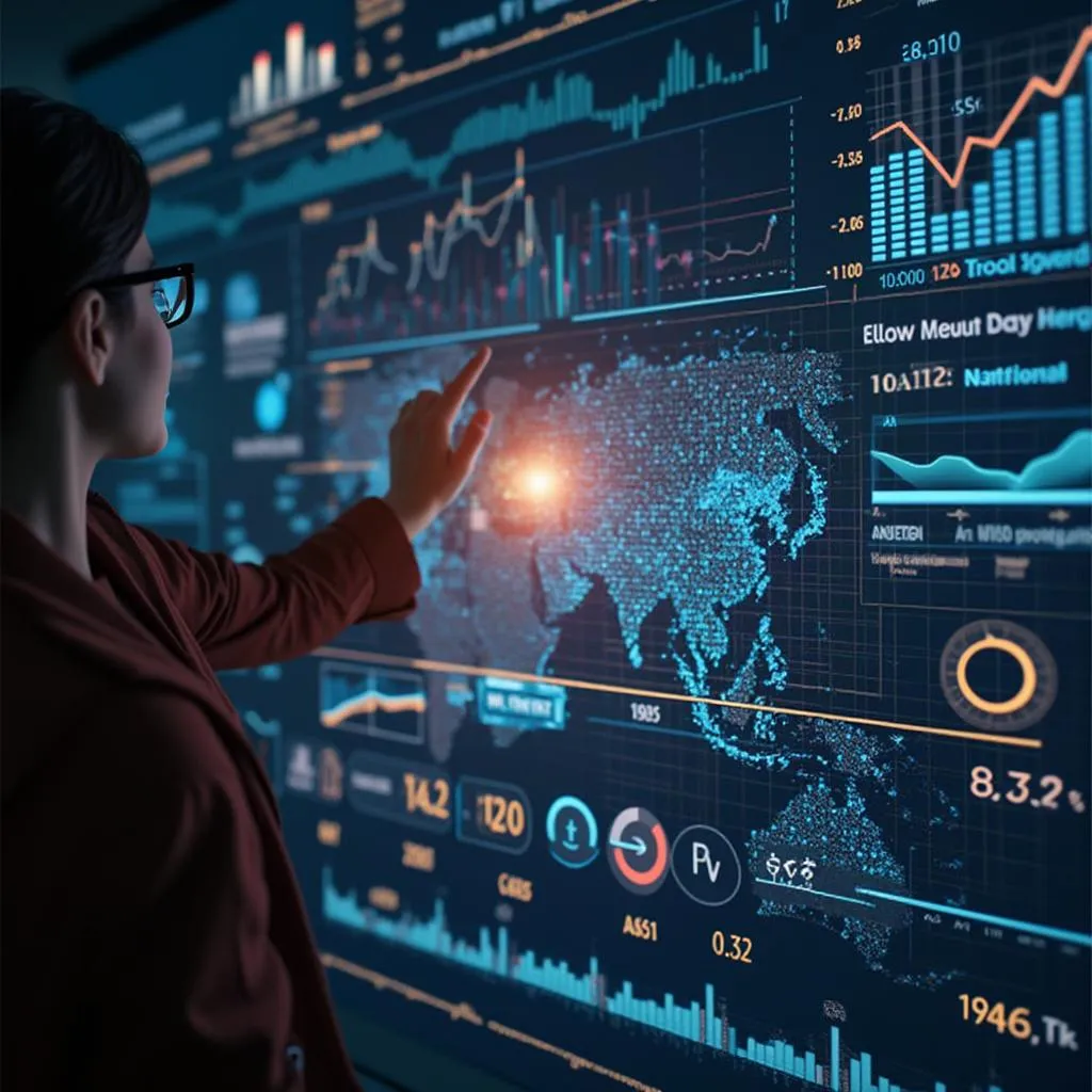 Presentación de datos en pantalla interactiva
