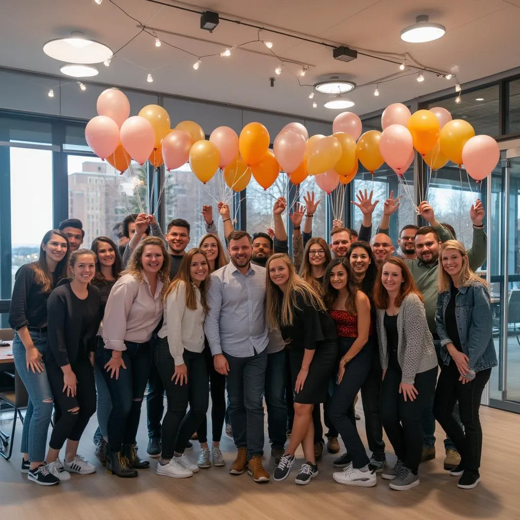 Celebración de logro corporativo